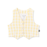 Tuxedo Vest in Gingham Chamomile