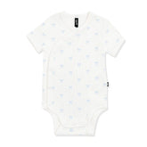 Pointelle Kimono Bodysuit in Sweet Blue Bow