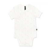 Pointelle Kimono Bodysuit in Sweet Pink Bow