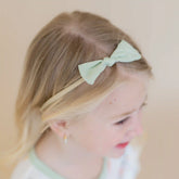 Tiny Nylon Bow in Basil