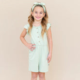 Flutter Sleeve Romper in Basil