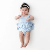 Spaghetti Strap Ruffle Romper in Breeze