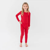 Long Sleeve Pajamas in Cardinal