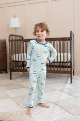 Long Sleeve Pajamas in Dew Mahjong
