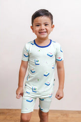 Short Sleeve Pajamas in Dew Mahjong