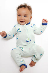 Zippered Romper in Dew Mahjong