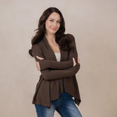 Women's French Terry Wrap Top in Espresso