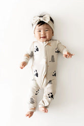 Zippered Romper in Fluffy Cat