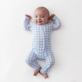 Zippered Romper in Gingham Breeze