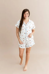 Women's Short Sleeve Pajama Set in Home Run