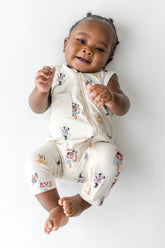 Zippered Sleeveless Romper in Mickey Mouse and Friends