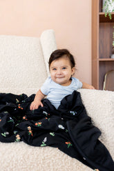 Baby Blanket in Midnight Wildflower 1.0