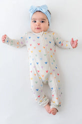 Zippered Romper in Pastel Mickey Mouse