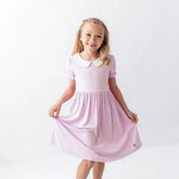 Peter Pan Collar Dress in Thistle