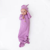Ribbed Knotted Gown with Hat Set in Poi