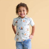 Toddler Short Sleeve Polo in Winnie the Pooh Hundred Acre Wood