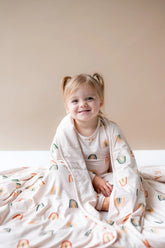 Toddler Blanket in Retro Rainbow 1.0