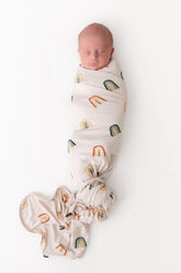 Swaddle Blanket in Retro Rainbow