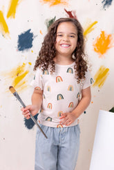 Toddler Basic Tee in Retro Rainbow