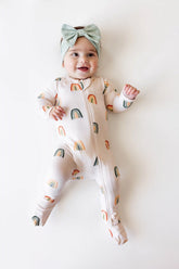 Zippered Footie in Retro Rainbow