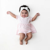 Peter Pan Collar Bodysuit Dress in Sakura