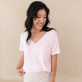 Women's Oversized V-Neck Tee in Sakura