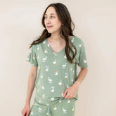 Women's Oversized V-Neck Tee in Silly Goose