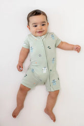 Zipper Shortall Romper in Soccer