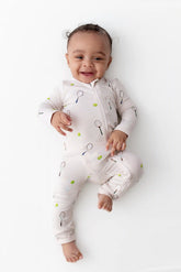 Zippered Romper in Tennis