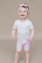 Ribbed Toddler Biker Shorts in Thistle