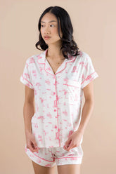 Women's Short Sleeve Pajama Set in Toile Ballet