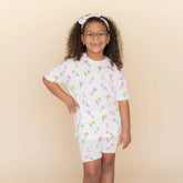 Toddler Biker Short Set in Tulip