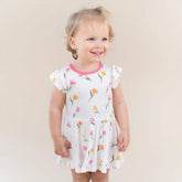 Twirl Bodysuit Dress in Tulip