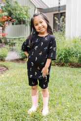 Toddler Biker Short Set in Midnight Wildflower
