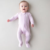 Zippered Footie in Thistle