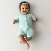 Zippered Shortall Romper in Sage