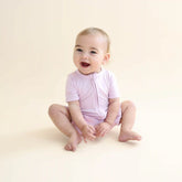 Zipper Shortall Romper in Thistle
