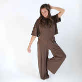 Women's Wide Leg Pant Set in Espresso