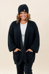 Chunky Knit Women's Oversized Cardigan in Midnight