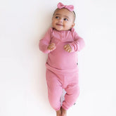 Ribbed Infant Henley Set in Apple Blossom