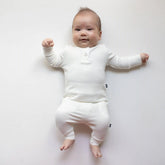 Ribbed Infant Henley Set in Cloud