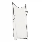 Swaddle Blanket in Cloud with Midnight Trim