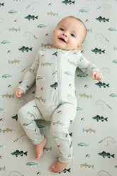 Zippered Romper in Fishing