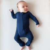 Zippered Romper in Navy