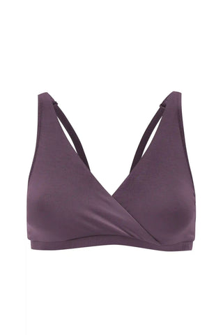 Women's Cross Front Bralette in Currant