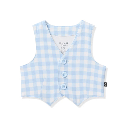 Tuxedo Vest in Gingham Breeze