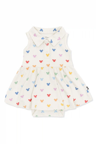 Polo Bodysuit Dress in Pastel Mickey Mouse