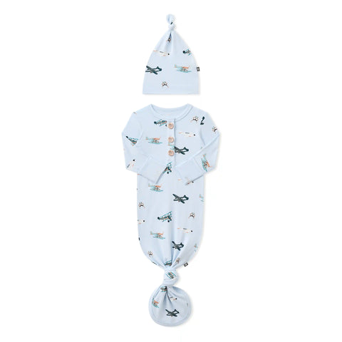 Knotted Gown with Hat Set in Take Off