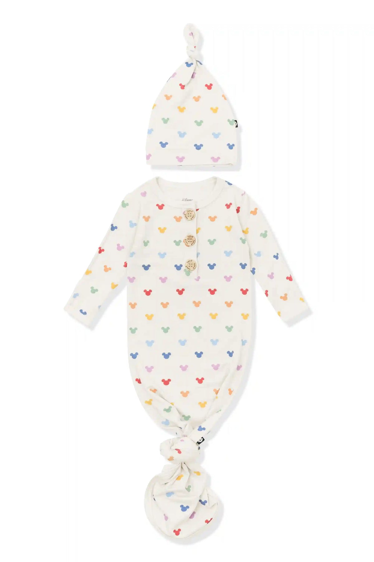 Knotted Gown with Hat Set in Pastel Mickey Mouse