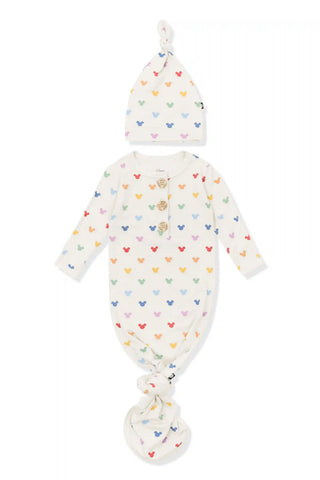 Knotted Gown with Hat Set in Pastel Mickey Mouse